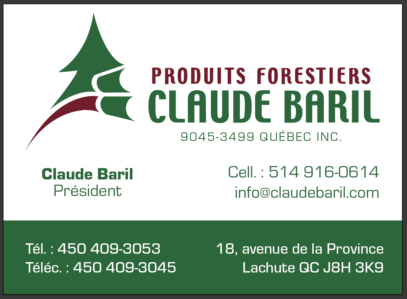 Logo-PRODUITS FORESTIERS - CLAUDE BARIL