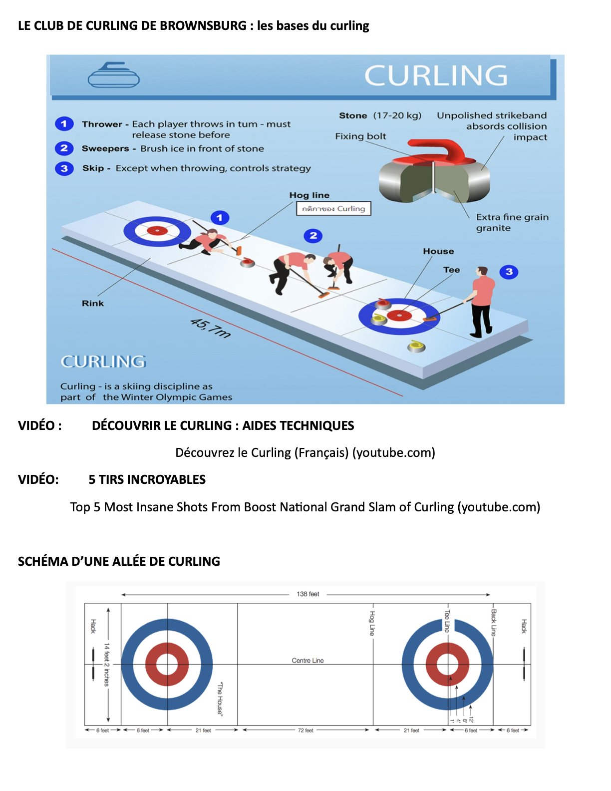 INITIATION AU CURLING Lecon2
